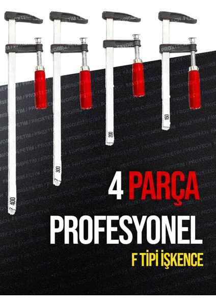 5 Parça Portek Masa Tezgah Mengenesi 80 mm F Tipi Ahşap Çelik Mobilyacı İşkencesi Kıskaç Işkence