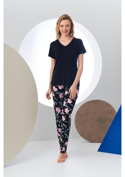 Kadın Kısa Kollu Pijama Takımı 24168