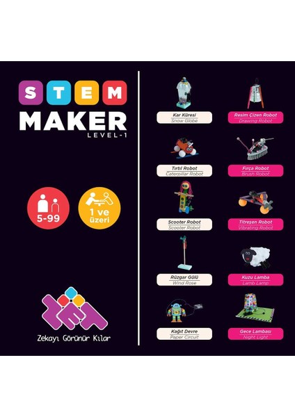 STEM - Maker Elektronik Seti Level-1 5+ Yaş 1+ Oyuncu