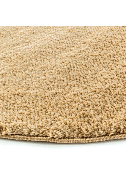 Soft 8001 Hardal Yumuşak Dokulu Halı Salon Mutfak Koridor Kesme Yolluk Dokuma Yuvarlak Makine Halısı