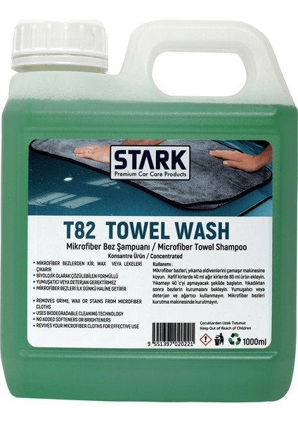 T82 Towel Wash Mikrofiber Bez Şampuanı 1 Lt