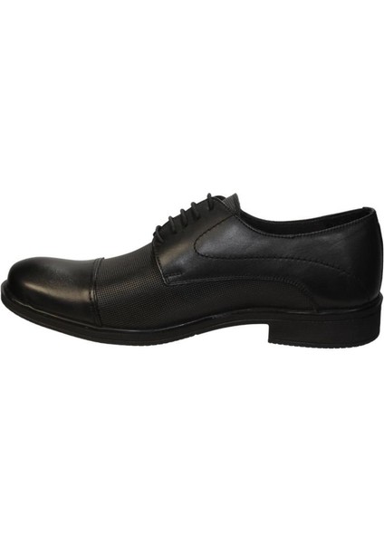 Yazkış Erkek Siyah Cilt Hakiki Deri Kauçuk Taban Bağcıklı Klasik Ayakkabı modelleri