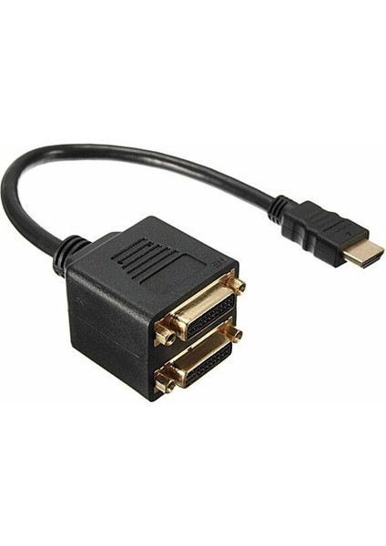 Hdmı Erkek To 2x Dvı 24+5 Dişi Çevirici Splitter Kablo