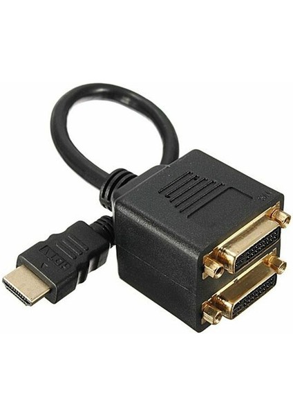 Hdmı Erkek To 2x Dvı 24+5 Dişi Çevirici Splitter Kablo