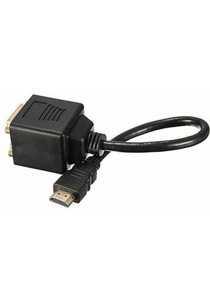 Hdmı Erkek To 2x Dvı 24+5 Dişi Çevirici Splitter Kablo