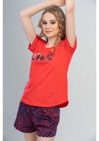 Pamuklu Kadın Kısa Kol Şortlu Pijama Takım fiyatları