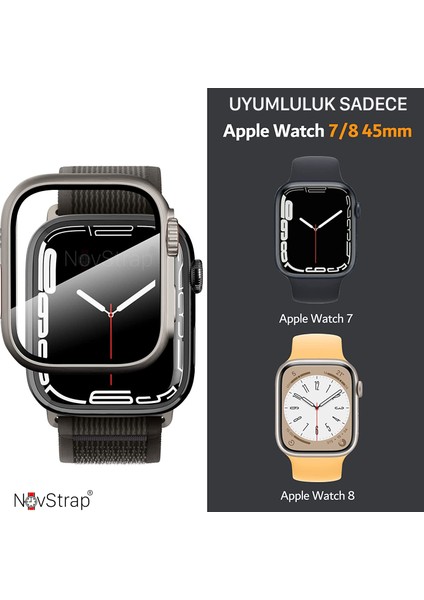 Apple Watch Seri 8 7 9 45mm Uyumlu Apple Watch Ultra Dönüştürücü Kasa ve Ekran Koruyucu modelleri