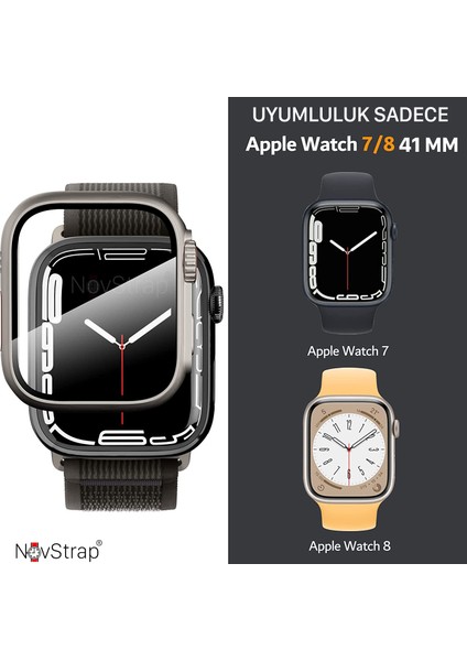 Apple Watch Seri 8 7 9 41mm Uyumlu Apple Watch Ultra Dönüştürücü Kasa ve Ekran Koruyucu modelleri