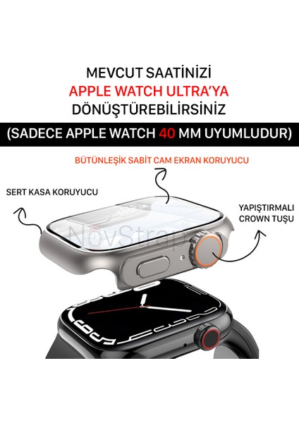 Apple Watch Se 4 5 Seri 40MM Için Apple Watch Ultra Dönüştürücü Kasa ve Ekran Koruyucu fiyatları