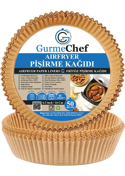 Airfryer Fritöz Pişirme Kağıdı, Gıda Sınıfı, Yüksek Kalite, 100'LÜ, 16X4.5 cm