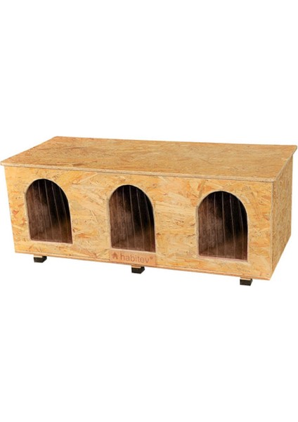 Lüx Ahşap Kedi Kulübesi, Suya ve Soğuğa Dayanıklı, Üç Bölmeli (Combo) 92X41X36 Cm, Pvc Rüzgar Siperi, Sokak ve Ev Kedileri Için Dış ve Iç Mekan Kedi Evi. Hct-Seco-Np