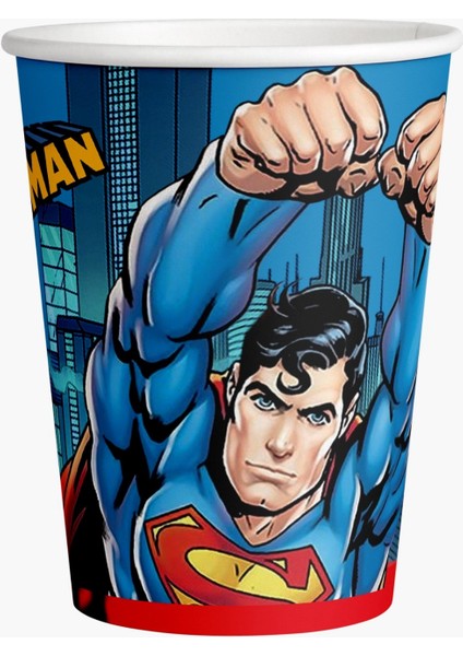 Superman Doğum Günü Süsleri 24 Kişilik Büyük Boy Afişli 50X70 cm superman doğum Günü Konsepti modelleri
