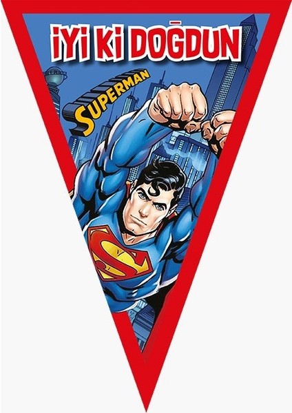 Superman Doğum Günü Süsleri 24 Kişilik Büyük Boy Afişli 50X70 cm superman doğum Günü Konsepti fırsatları