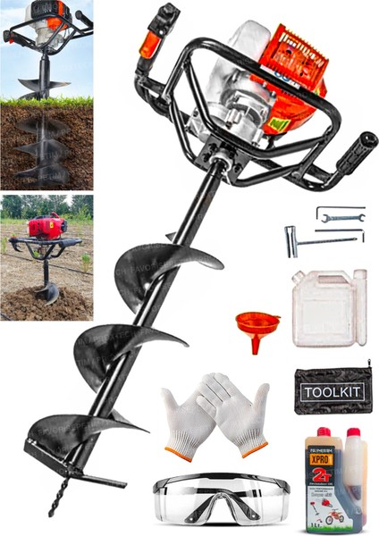 Profesyonel Mur-Cell Toprak Burgu Fidan Ekme Makinesi Burgu Ucu 150*1000MM Full Set