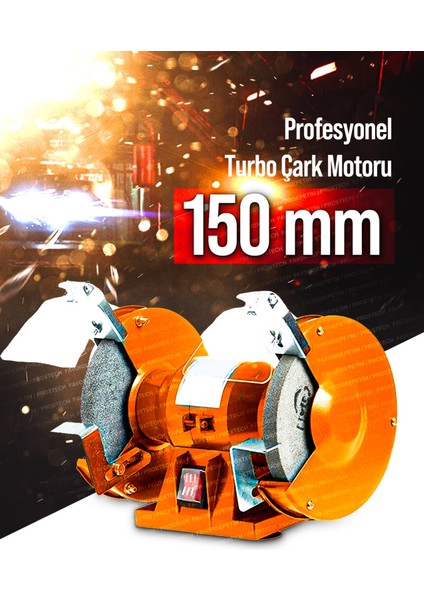 Pro Turbo Çok Fonksiyonlu Taşlama Parlatma Çark Motoru Zımpara Balta Bıçak Bileme Makinesi 150MM