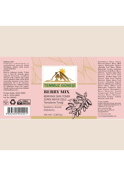 Berry Mix Skin Toner 100 ml fiyatları