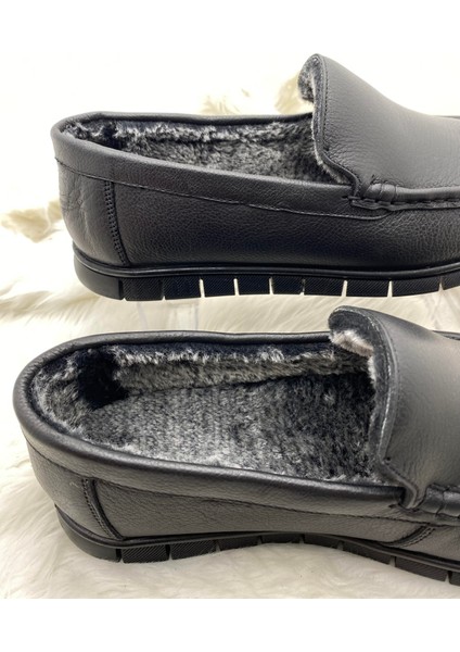 Içi Tüylü Gerçek Deri Ayakkabı Model 024 - Siyah - 41 - ST00395-SİYAH-41