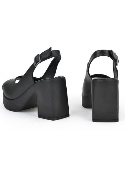 Kadın Deri Topuklu Sandalet 131992 28003 Siyah modelleri