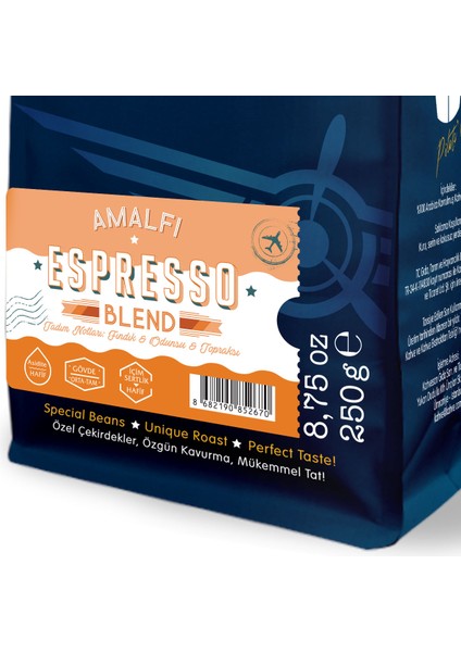 Moliendo Amalfi Espresso Blend Kahve Avantaj Paketi (Çekirdek Kahve) 3*250 g