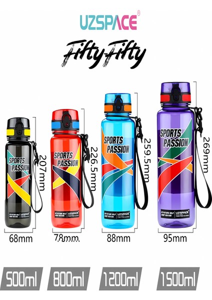 Sports Passion 800 ml Tritan Su Matarası Kaydırmaz Tutma Özelliği