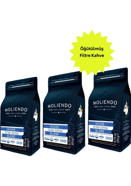 Moliendo House Blend Filtre Kahve Avantaj Paketi (Öğütülmüş Filtre Kahve) 3*250 g