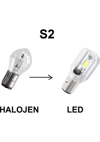 S2 LED Motosiklet Scooter Forklift Far Ampulü 12V fırsatları