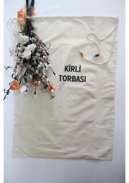 Keten Boncuk Detaylı Çok Amaçlı Kirli Torbası 50X70CM fiyatları