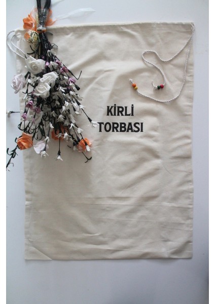 Keten Boncuk Detaylı Çok Amaçlı Kirli Torbası 50X70CM modelleri