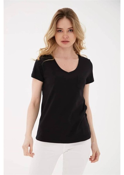 23Y0147K1 Fashion Friends Kadın T-Shirt Siyah