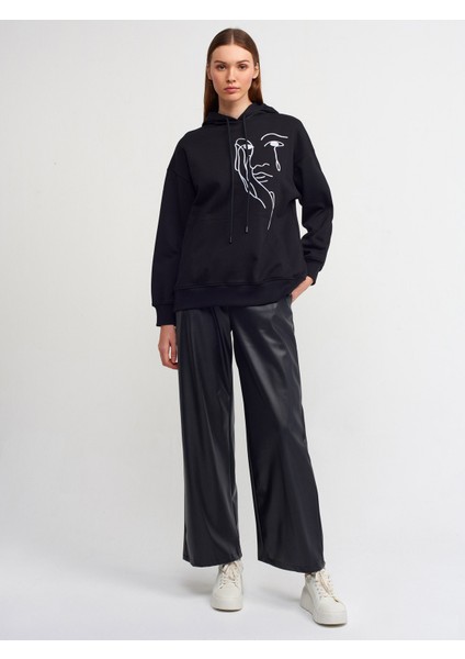 40110 Nakışlı Sweatshirt-Siyah modelleri