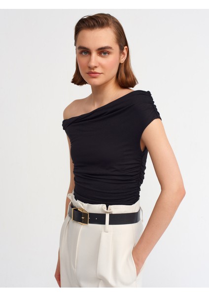 20212 Drapeli Top-Siyah