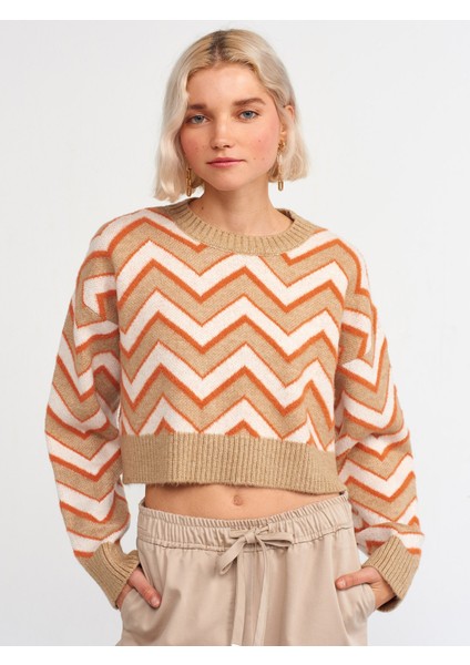 10253 B. Yaka Desenli Kazak-Y.turuncu