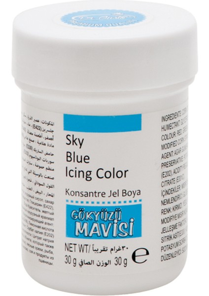 Konsantre Jel Gıda Boyası 30 gr - Gök Mavi