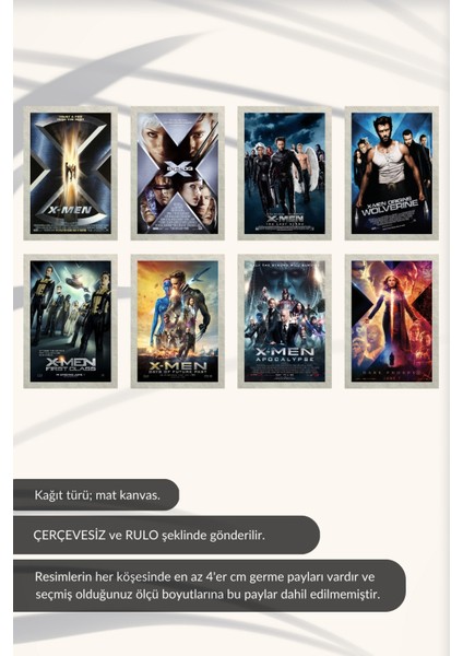 8li Set X Men Posterleri Kanvas & 8li Set X-Men Afişleri Posterleri & X Men Afişleri MLKNKM1