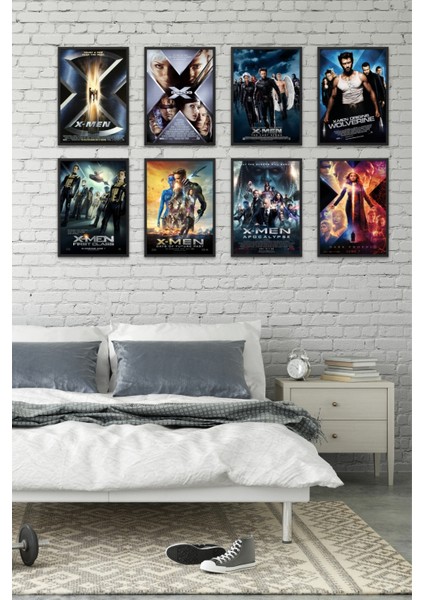 8li Set X Men Posterleri Kanvas & 8li Set X-Men Afişleri Posterleri & X Men Afişleri MLKNKM1