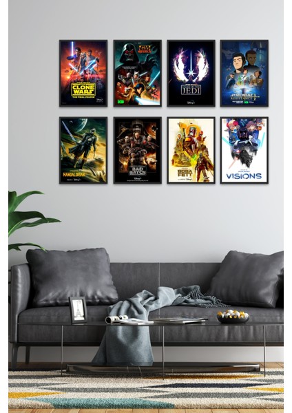 8li Set Star Wars Posterleri & Kanvas Setli Star Wars Afişleri Posterleri SWKNKM1