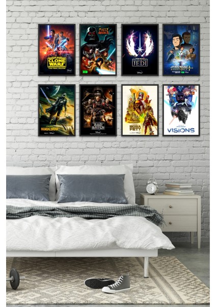 8li Set Star Wars Posterleri & Kanvas Setli Star Wars Afişleri Posterleri SWKNKM1