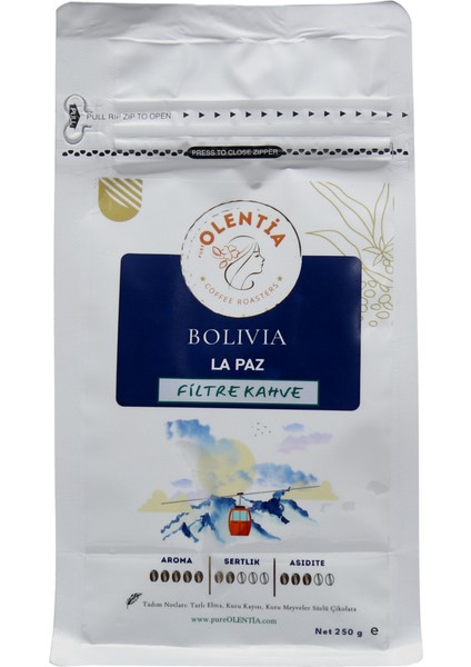 Pure Olentıa Bolivia La Paz Filtre Kahve 250 gr (Çekirdek)