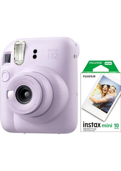 Instax Mini 12 Lila Fotoğraf Makinesi ve 10'lu Mini Film