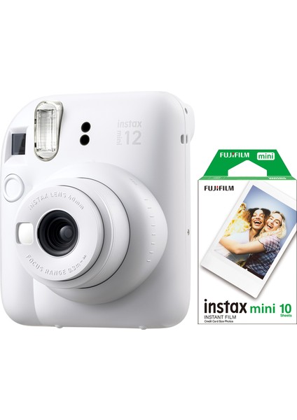 Instax Mini 12 Beyaz Fotoğraf Makinesi ve 10'lu Mini Film