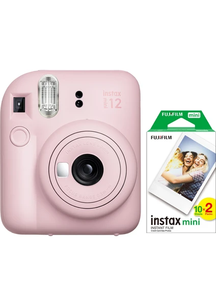 Instax Mini 12 Pembe Fotoğraf Makinesi ve 20'li Mini Film