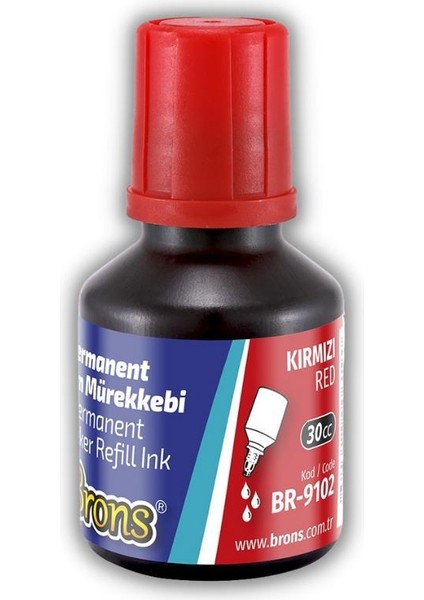 Markör Permanent Kalem Mürekkebi Kırmızı 30 ml 1 Adet Brons Koli Çuval Kalemi Mürekkebi 1 Adet