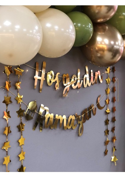 Hoşgeldin Ramazan Yazı, 3mt Led, Zincir Balon Seti,13 Adet Balon,11 Ayın Sultanı Oda Süsleme fiyatları