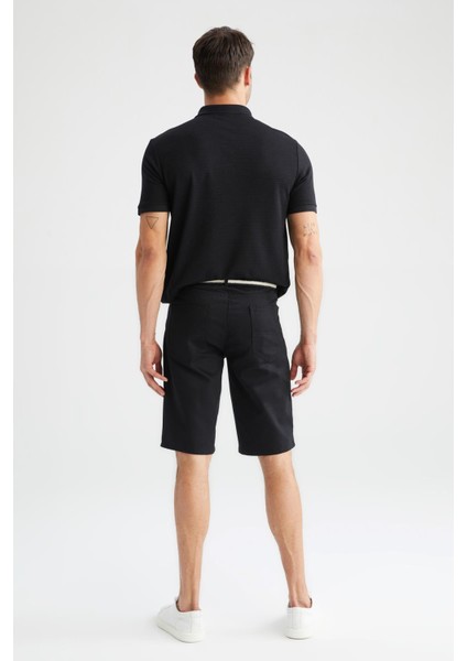 Slim Fit Kemerli Bermuda Şort N4990AZ22SM