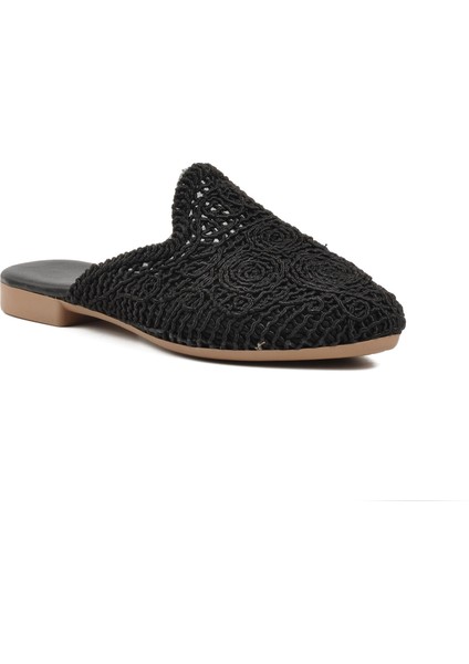 CPR-22615 Siyah Örgü Kadın Terlik