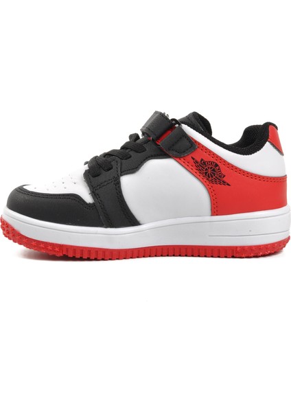 Haykat Kısa-P Siyah-Kırmızı Cırtlı Çocuk Sneaker