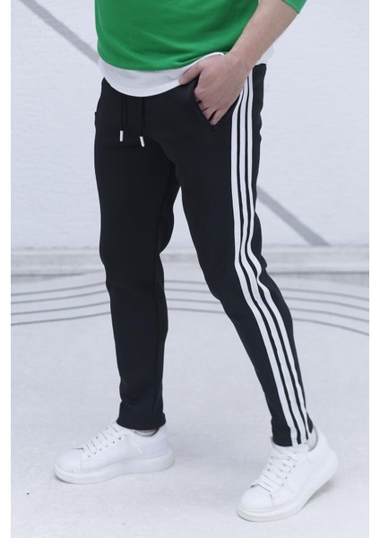 Erkek Düz Paça Şeritli Scuba Eşofman Altı fiyatları