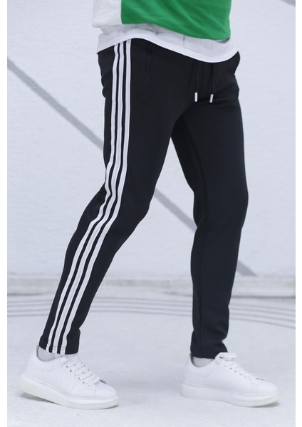 Erkek Düz Paça Şeritli Scuba Eşofman Altı modelleri