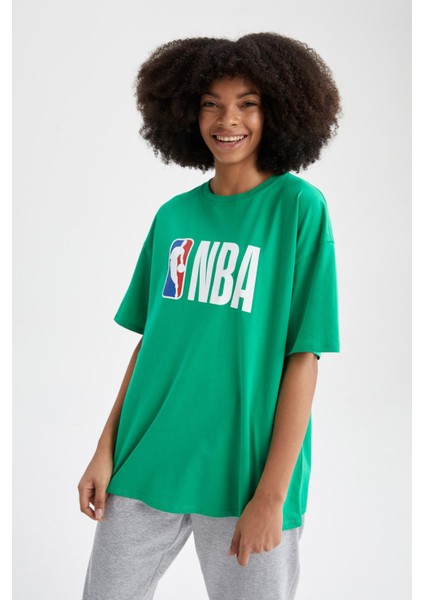 Fit NBA Oversize Fit Bisiklet Yaka Kısa Kollu Örme Tişört X2993AZ22SM