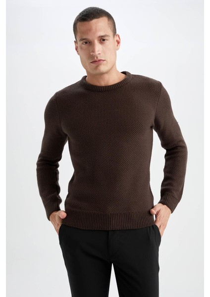 Slim Fit Bisiklet Yaka Kazak X5157AZ22WN